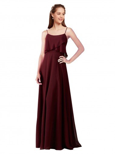 Affordable Chiffon Bridesmaids Dress with Spaghetti Straps UK