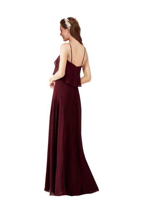 Affordable Chiffon Bridesmaids Dress with Spaghetti Straps UK