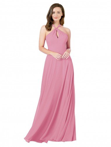 Affordable Chiffon Bridesmaid Dress / Prom Dress with Keyhole Front UK