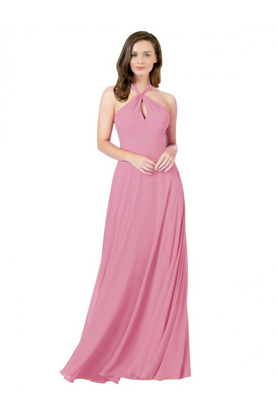 Affordable Chiffon Bridesmaid Dress / Prom Dress with Keyhole Front UK