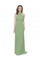 Affordable High Collar Halter Neck Chiffon Bridesmaid Dress with Long Back Tie UK