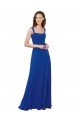 Affordable Square Neck A-Line Long Floor Length Chiffon Bridesmaid Dress UK