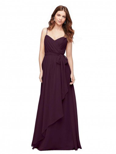 Affordable Wrapped Sweetheart Neckline Long Chiffon Bridesmaid Dress  UK