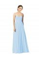 Affordable Full Length Chiffon Bridesmaid Dress with Deep Sweetheat and Shirred Bodice UK