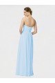 Affordable Full Length Chiffon Bridesmaid Dress with Deep Sweetheat and Shirred Bodice UK