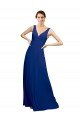 Affordable V-Neck Sheath Chiffon Bridesmaid Dress with V-Back UK