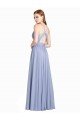 Affordable Ruched Criss Over Bodice Chiffon Bridesmaid Dress with Lace Open Back UK