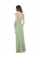 Affordable Draped Sweetheart Chiffon Bridesmaid Dress with Ruffled Cap Sleeves UK