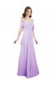 Affordable Chiffon Bridesmaid Dress with Draped Sweetheart Bodice and Off The Shoulder Flounces UK