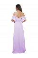 Affordable Chiffon Bridesmaid Dress with Draped Sweetheart Bodice and Off The Shoulder Flounces UK