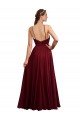 Affordable Long A-Line Halter Neck Chiffon Bridesmaid Dress with Draped Bodice UK