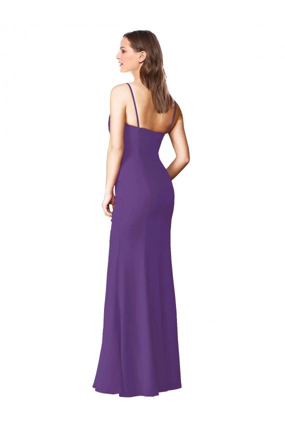 Affordable Strapless Chiffon Bridesmaid Dress with Pleated Wrap Bodice and Side Slit UK