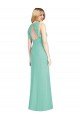 Affordable Jewel Neck Mermaid Open Back Chiffon Bridesmaid Dress UK