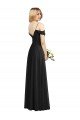 Affordable Cold-Shoulder V-Back Chiffon Maxi Bridesmaid Dress UK