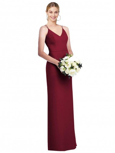 Affordable Full Length Draped Blouson Back Chiffon Maxi Bridesmaid Dress UK