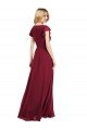 Affordable Flutter Sleeves Faux Wrap Chiffon Bridesmaid Dress UK