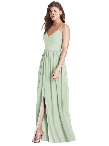 Affordable Criss Cross Strap Backless Maxi Long Chiffon Bridesmaid Dress UK