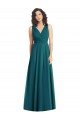 Affordable Draped V-Neck Long Sleeveless Chiffon Bridesmaid Dress UK