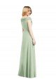 Affordable Draped Off the Shoulder Lux Chiffon Bridesmaid Dress UK