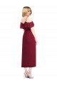 Affordable Cocktail Wrap Chiffon Bridesmaid Dress with Fluttering Ruffles UK