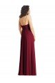 Affordable V-Neck Low Back Maxi Formal Wrap Chiffon Bridesmaid Dress UK