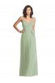 Affordable V-Neck Low Back Maxi Formal Wrap Chiffon Bridesmaid Dress UK