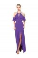 Affordable Slim A-Line Chiffon Bridesmaid Dress with Off The Shoulder Ruffle Sleeves UK