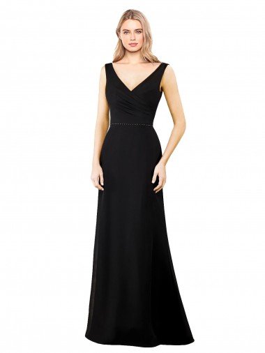 Affordable V-Neckline Chiffon Bridesmaid Dress / Prom Dress with Draped Bodice UK