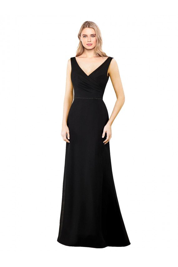 Affordable V-Neckline Chiffon Bridesmaid Dress / Prom Dress with Draped Bodice UK