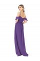 Affordable Cold Shoulder Flutter Sleeves Chiffon Bridesmaid Dress UK