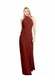 Affordable Slim High Neck Halter Fitted Open Back Chiffon Bridesmaid Dress / Prom Dress UK