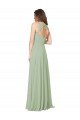 Affordable A-Line Open Back Chiffon Bridesmaid Dress with Pockets UK