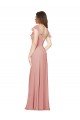 Affordable Flounced V Neckline Flutter Sleeves Chiffon Bridesmaid Dress UK