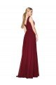 Affordable Draped A-Line V-Neck Floor Length Chiffon Bridesmaid Dress / Formal Prom Dress UK