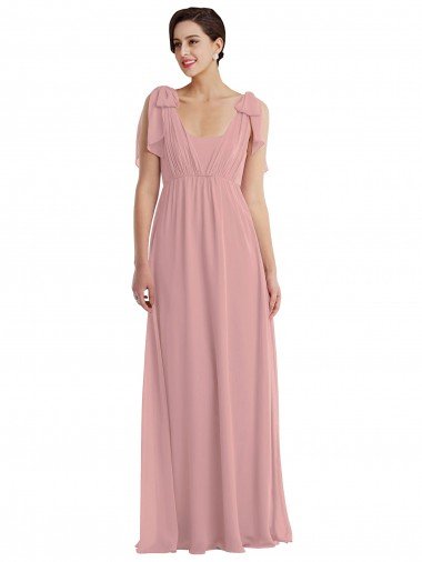 Affordable Empire Waist Long Halter Maxi Bridesmaid Dress UK