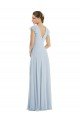 Affordable Flutter Sleeve V Keyhole Chiffon Maxi Formal Bridesmaid Dress UK