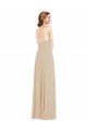 Affordable Faux Wrap Criss Cross Back Maxi Bridesmaid Dress with Front Slit UK