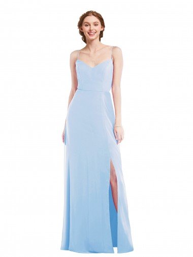 Affordable Tie Back Cutout Maxi Formal Bridesmaid Dress with Front Slit UK