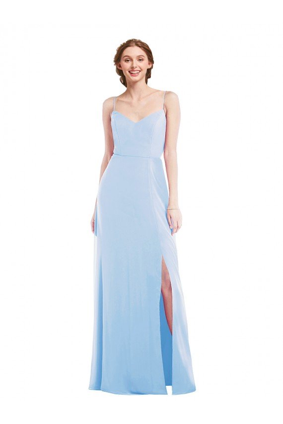 Affordable Tie Back Cutout Maxi Formal Bridesmaid Dress with Front Slit UK