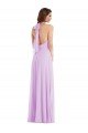 Affordable High Neck Halter Backless Maxi Bridesmaid Dress UK