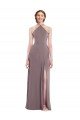 Affordable Diamond Halter Maxi Formal Bridesmaid Dress with Front Slit UK