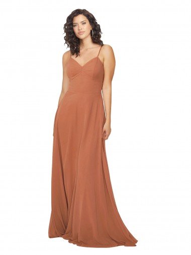 Affordable Chiffon Bridesmaid Dress with Tie Back Keyhole UK