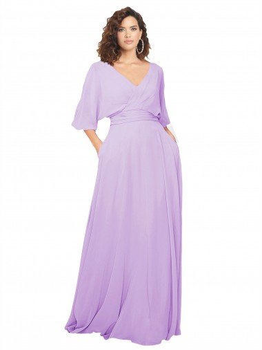 Affordable Chiffon Bridesmaid Dress with Ruched Waist UK