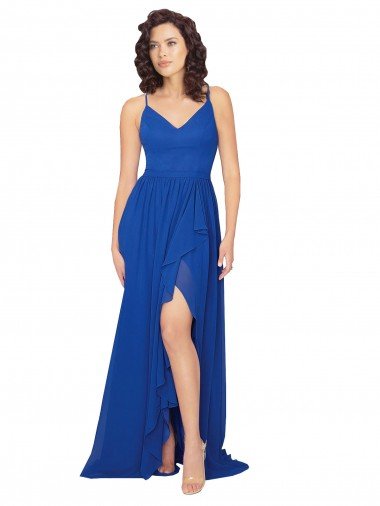 Affordable Chiffon Bridesmaid Dress with Strappy Back UK