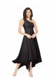 Affordable Midi Length One Shoulder Chiffon Cocktail Bridesmaid Dress UK