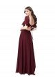 Affordable Chiffon Flutter Sleeve Sweetheart Bridesmaid Dress UK