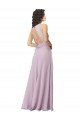 Affordable High-Halter Chiffon Bridesmaid Dress with Keyhole Cowl Back UK