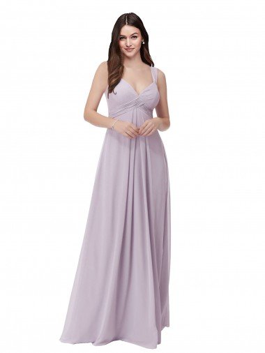 Affordable Draped Chiffon Bridesmaid Dress with Sash UK