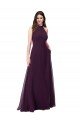 Affordable Chiffon High-Halter Bridesmaids Dress with Keyhole Back UK