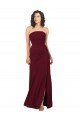 Affordable Simple Strapless Chiffon Bridesmaid Dress with Rounded Neckline UK